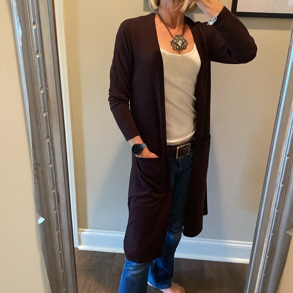 Cassis Wool Long Cardigan- Eileen Fisher - Picture 3 of 8
